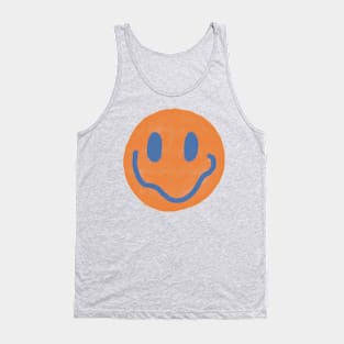 Orange and Blue Vintage Smiley Face Tank Top